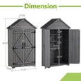 thumbnail image 2 of IVV Outdoor Fir Wood Storage Cabinet, Garden Tool Shed with Latch, 3 Removable Shelves, Sloped Waterproof Roof for Patio/Backyard/Lawn (Gray), 2 of 10