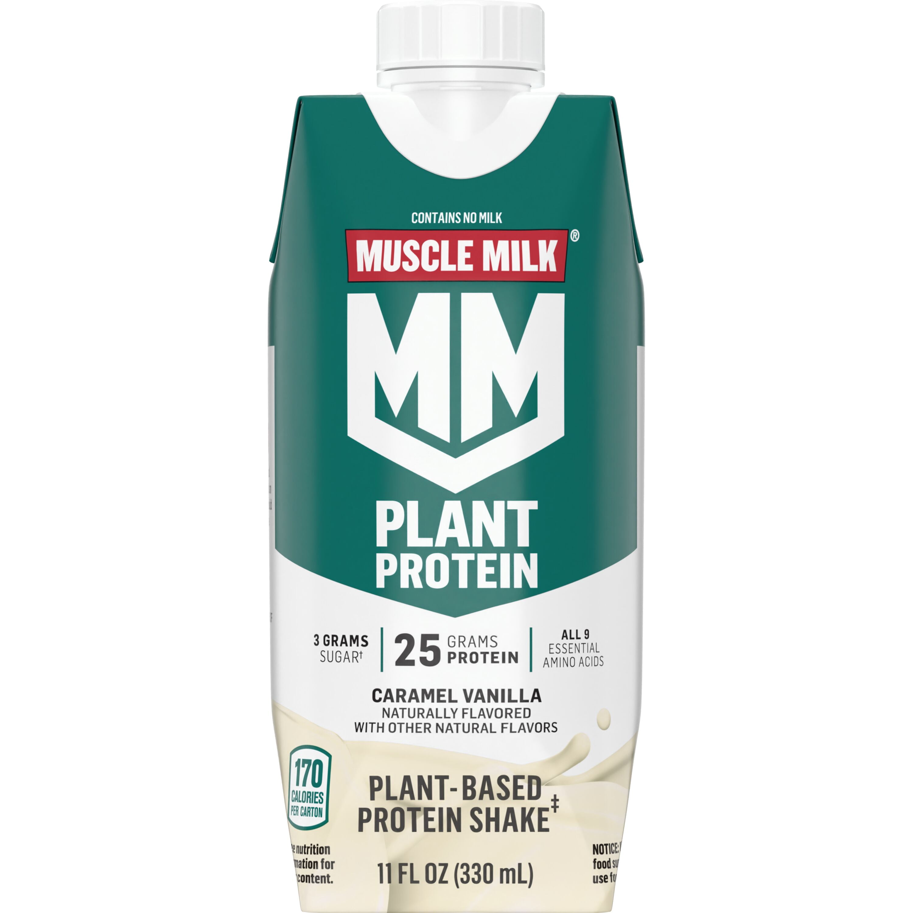 Muscle Milk Plant Protein Shake, Vanilla Caramel, 11 fl oz, 4 Pack