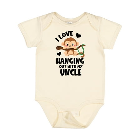 

Inktastic Monkey I Love Hanging out with My Uncle Gift Baby Boy or Baby Girl Bodysuit