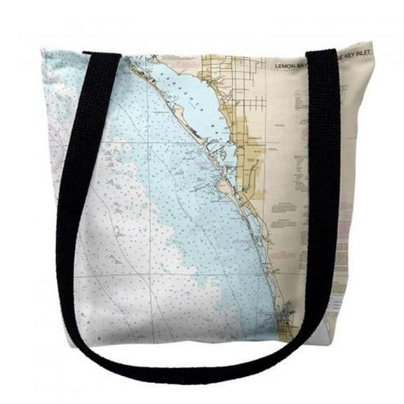 Betsy Drake TY11424VEM 16 x 16 in. Venice Florida Nautical Map Tote Bag - Medium