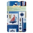 thumbnail image 3 of Newbridge Nautical Mile Blue Boats 70 inch Zippered Umbrella Round Vinyl Flannel Backed Tablecloth, 3 of 4