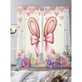 thumbnail image 2 of Easter Sheer Curtains 108 Inch Length 2 Panels Set, Spring Rabbit Ear Colorful Eggs Love Flowers Voile Window Treatment Semi Sheer Long Curtains Drapes for Bedroom/Living Room/Kitchen 52"x108"x2, 2 of 7