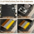 thumbnail image 5 of 44" File Cabinet, Filing Cabinets fits Legal, Letter, A4 Size, 2 Drawer Office File Cabinet for Home Office with Lock, Power Strip, 6 Adjustable Shelves & 4 Hooks, Black, 5 of 8