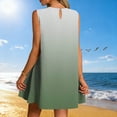 thumbnail image 3 of Vestido Corto para Mujeres Verano Moda Casual Impreso Lado Plisado Cuello Redondo sin Mangas, 3 of 7
