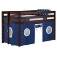thumbnail image 3 of JACKPOT! Contemporary Low Loft Twin Bed with End Ladder, Cherry with Blue & White Tent, 3 of 6
