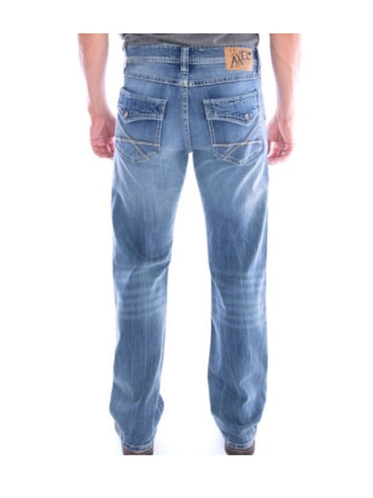 Axel Axel Mens Size 36W x 32L Stretch Slim Boot Jeans, Noawk