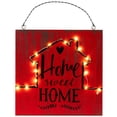 thumbnail image 2 of Northlight LED Lighted Rustic Home Sweet Home Hanging Wall Sign - 8" x 8" - Red and Black, 2 of 7
