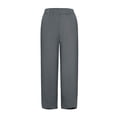 thumbnail image 5 of Women's Pants, Solid Elastic Loose Casual Pants, Daily Bottoms With Convenient Side Pockets, 5 of 5