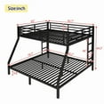 thumbnail image 3 of Space-Saving Black Metal Queen over King Bunk Bed for Teens and Adults, Noise Reduced, No Box Spring Needed, 3 of 9