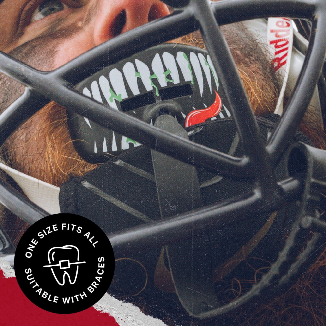 Venom Lip Guard, Football Mouth Guard with Detachable Strap