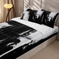 thumbnail image 2 of Erosebridal Aesthetic Minimalist Zipper Full Size Comforter Sets with Fitted Sheet and 2 Pillowcases, Black Gray Zipper Bedding Set, Reversible, 2 of 7