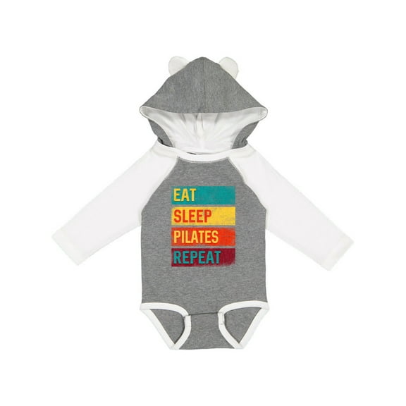Inktastic Fitness Eat Sleep Pilates Repeat Boys or Girls Long Sleeve Baby Bodysuit