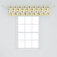 thumbnail image 2 of Ambesonne Floral Window Valance, Abstract Flowers with Many Patterns Dots and Stripes Petals Modern Design, Curtain Valance for Kitchen Bedroom Decor with Rod Pocket, 54" X 12", Grey Black and Yellow, 2 of 3