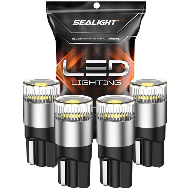 Bombillas LED SEALIGHT 194, 6000 K, color blanco, 100% de brillo, paquete de 4