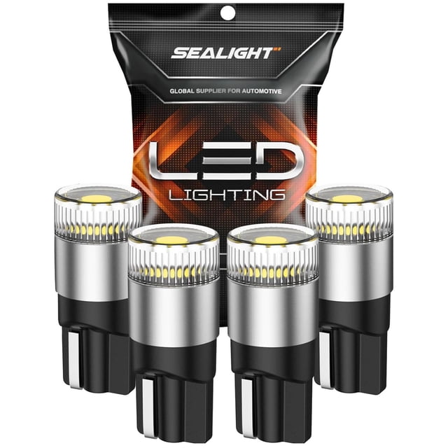 Bombillas LED SEALIGHT 194, 6000 K, color blanco, 100% de brillo, paquete de 4