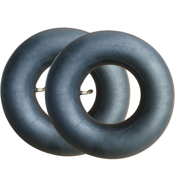 3.50/4.00-6 Replacement Inner Tube, 2 Pack with TR-87 Bent Valve Stem Heavy Duty For 13" Tires Wheelbarrow Garden Utility Wagon Go Cart Lawn Mower