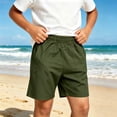 thumbnail image 5 of WAVSUF Kids Boys Shorts, Elastic Waist with Pockets Lightweight Summer Casual Trendy Shorts Army Green 7-8, 5 of 10