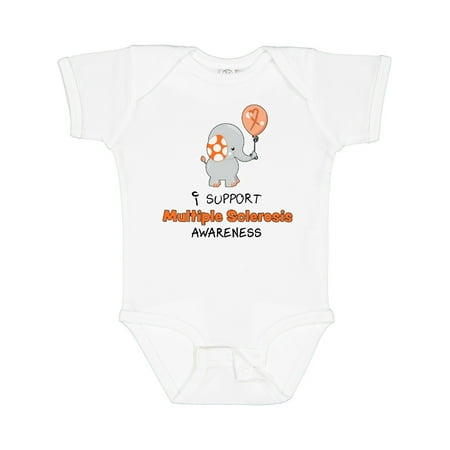 

Inktastic I Support Multiple Sclerosis Awareness Cute Elephant and Balloon Boys or Girls Baby Bodysuit