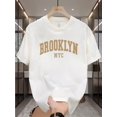 thumbnail image 1 of Men'S Cotton T-Shirt Brooklyn NYC Print, Casual Crew Neck Short Sleeve Top, All-Season Comfort Fit, 100% Cotton Knit Fabric, Regular Fit Solid Color Tee, Casual Sporty Tee, Summer Gifts, 1 of 6