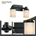 thumbnail image 4 of Melucee 2-Light Black Bathroom Vanity Light, Industrial Bathroom Lights Over Mirror with Milk White Glass Shade, 4 of 6