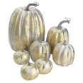thumbnail image 1 of Paquete de 7 decoraciones de calabaza de oro negro de Acción de Gracias, 4 tamaños de calabazas artificiales, decoración de otoño para chimenea, cocina, fiesta de Acción de Gracias, día de la cosecha, 1 of 5