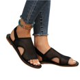 thumbnail image 5 of CIENVNSTG Womens Open Toe Flat Sandals Slingback Elastic Back Strap Breathable Mesh Hollow Out Design for Summer Beach Travel Casual Walking Wear Black 42, 5 of 8