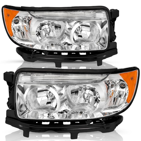 For 2006-2008 Subaru Forester Chrome Amber Headlights Headlamps Left Right 06-08