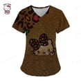 thumbnail image 3 of Uniforme de enfermera con estampado de Hello Kitty para mujer, uniforme de enfermería con bolsillo, camisa de trabajo para enfermeras, personal de enfermería, 3 of 5