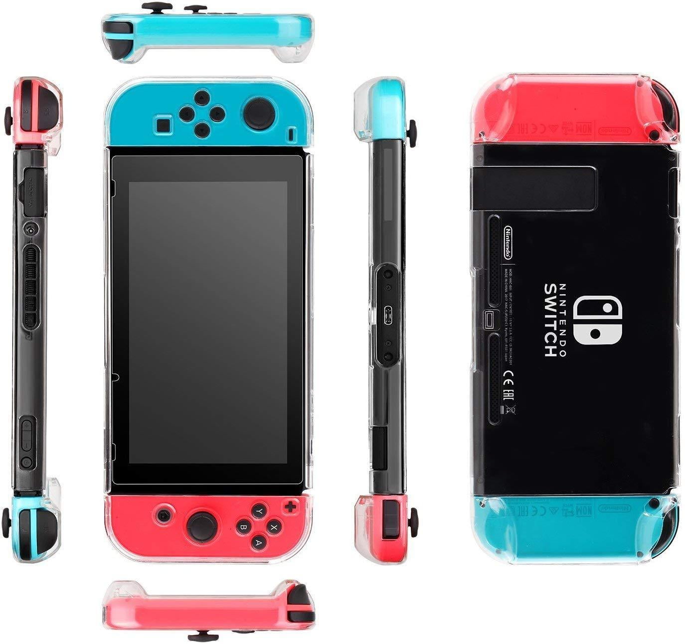 Nintendo Switch Case Clear Protective Hard Shell Slim Dockable Joy