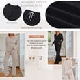 thumbnail image 3 of SUNBS Lounge Sets for Women 2 Piece Casual Outfits Long Sleeve Henley Top Wide Leg Pants Tracksuit with Pockets, 3 of 9
