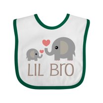 Inktastic Lil Bro Matching Elephant Boys Baby Bib