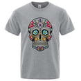 thumbnail image 4 of Men's T-shirt High Quality 100% Cotton Street Style Loose Cool Skull Printed Summer Men t shirt Casual Short Sleeve For Men, 4 of 10