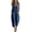 Navy #1, variant on WULMLEO Womens Cotton Jumpsuits Sleeveless Casual Wide Leg Capri Rompers Baggy Button Down V Neck Summer Overalls Pockets Navy 2XL