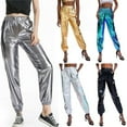 thumbnail image 5 of Women´s Street Dance Party Cargo Pants Glittering Pants, Punk Hip Hop Trousers High Waist Jogging Bottoms Pocket, 5 of 6