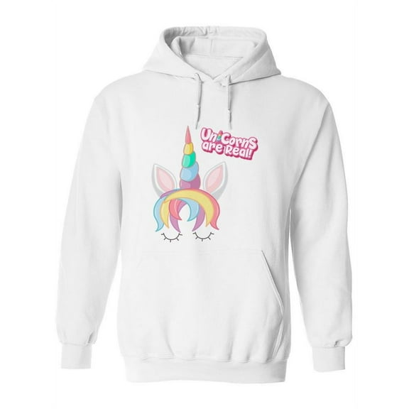 Rainbow Horn, Unicorns Are Real! Hoodie Women -Image by Shutterstock, Female Medium