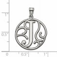 thumbnail image 3 of Sterling Silver Rhodium-plated Fancy Script Letter J Initial Pendant QC8999J, 3 of 4