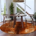thumbnail image 4 of Burnt Orange 6ft Round Rug, Oil Painting Abstract Modern Vintage Non-Skid Rubber Backing Large Area Rugs - Living Room Bedroom Home Office, Indoor Floor Mat Carpets Washable Rug, 4 of 9