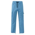 thumbnail image 5 of Nestiefly Men's Cargo Pants Drawstring Casual Hiking Pants Joggers Athletic Trousers Cotton Loose Straight sweatpants for Men Sky Blue XL, 5 of 5