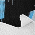 thumbnail image 5 of Castle Fairy Minimalist Geometric Block Quilt Full 3-Piece,Watercolor Vertical Streak Full Bedspread Sets,Black Skyblue Ash,1 Coverlet and 2 Pillowcases, 5 of 7