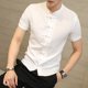 thumbnail image 4 of Camisetas Tops, Ropa De Estilo Chino Traje Tang - Camisa De Manga Corta De Kung Fu para Hombres - Blanco, 4 of 6