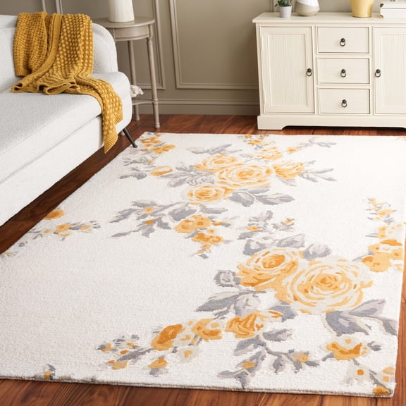 Safavieh Jardin Mitchell Floral Area Rug, Ivory/Gold, 4' x 6'