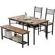 thumbnail image 2 of Yeshouse Mesa de comedor para 4 con el banco y 2 sillas, mesa de cocina Rectangular con Rack de vino para el pequeño espacio, apartamento, 2 of 8