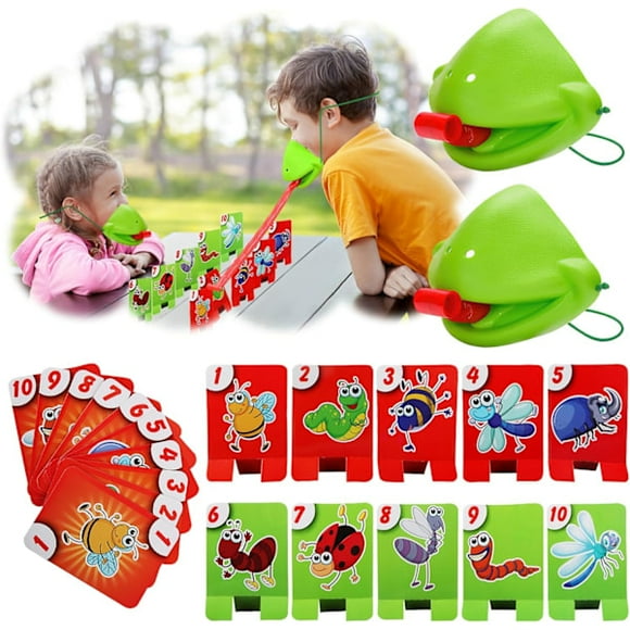 Catch Bugs Game, Tongue Frog Catch Bugs Family Game, Chameleon Stick Out Tongue Card Game Board Game