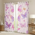 thumbnail image 2 of Homewish Dreamy Butterfly Curtains Pack of 2 (42x84 Each) for Kids Girls, Chic Floral Flower Curtains Blackout, Cute Pink Purple Bedroom Curtains, Luxury Bedroom Decor, 2 of 6