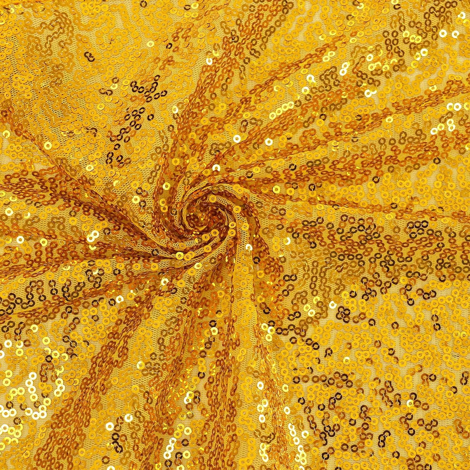 6 Pack Gold Sequin Table Runners 12" x 72" Sparkle Sequin Table Cloths for Wedding Party Banquet Bridal Shower Decorations