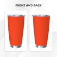 thumbnail image 3 of Picia Orange Pattern 20 oz Tumbler Stainless Steel Vacuum Insulated Coffee Ice Cup Double Wall Travel Flask Dual Lid Water Bottle, Eco-friendly Car Cup-Straw Two-piece Set, 3 of 8