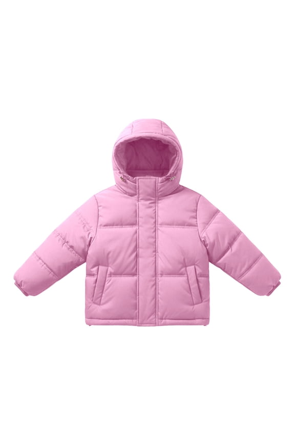 Kids Korean Style Thickened White Down Hooded Jacket, Warm Winter Coat for Boys Girls, Big Children Padded Outerwear Autumn