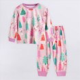 thumbnail image 5 of TOWED22 Little Boys Pajama Set 2Pcs Long Sleeve Pullover Top with Elastic Waist Pants Cotton Print Soft Sleepwear 6-12 Months 12-24 Months 2t 3t 4t 5t 6t 7t 8t 9t Children,Pink,4-5 Y, 5 of 6