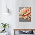thumbnail image 3 of Nawypu  Canvas Set of  Wall Art Flower Triptych Artwork Modern Gray Orange Floral Picture Painting Elegant Blossom Navy Bouquet Artwork Botanical Prints for Bedroom Bathroom, 3 of 4