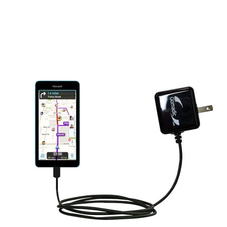 Gomadic Intelligent Compact AC Home Wall Charger suitable for the Microsoft Lumia 535 - High output power with a convenient, foldable plug design - Us